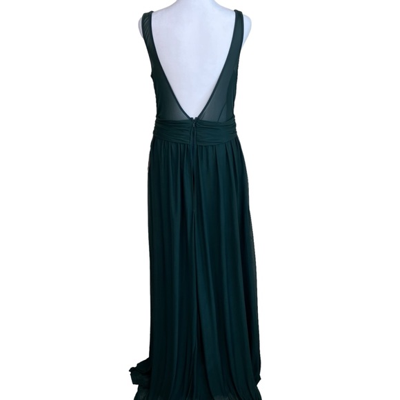 Birdy Grey Jan Emerald Green Floor Length Backless Bridesmaid Dress Sz M - Picture 6 of 14